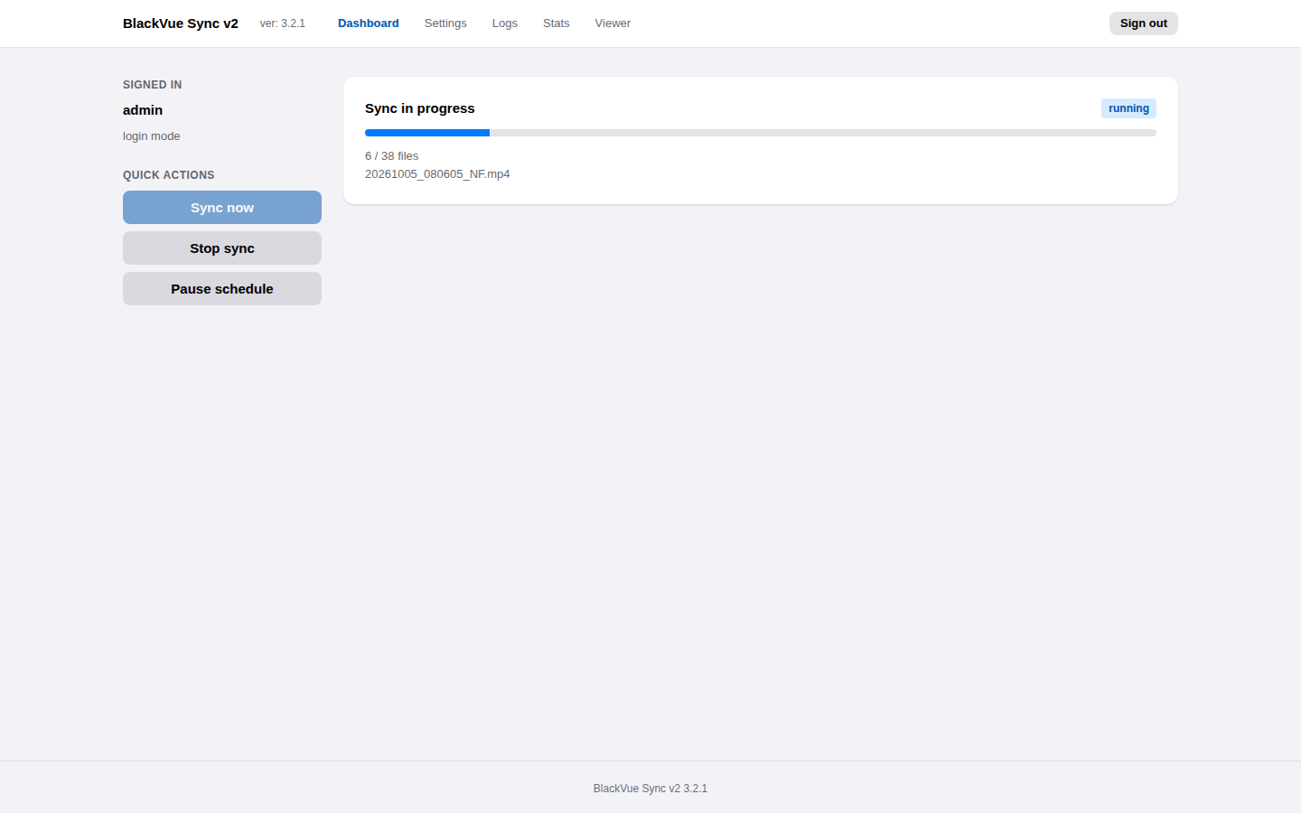 Sync in progress