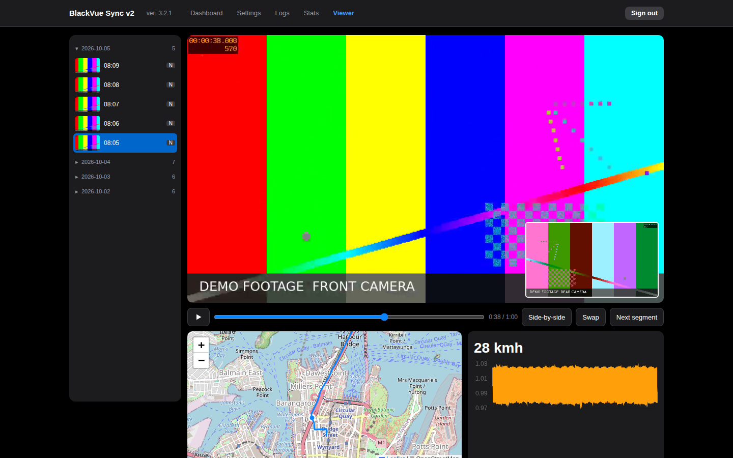 Viewer in dark mode